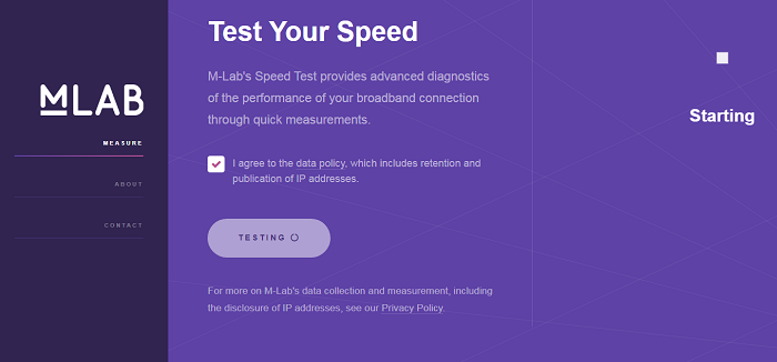 نحوه تست سرعت اینترنت همراه اول: وب سایت M-Lab's 