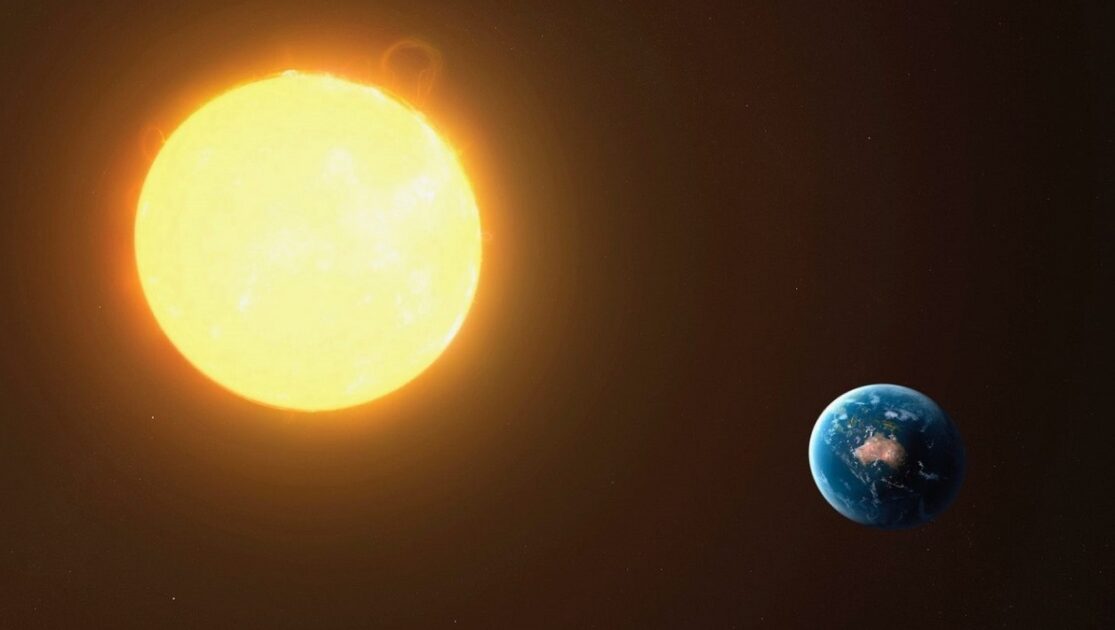 خورشید چند برابر زمین است (حجم، قطر، اندازه، مساحت)