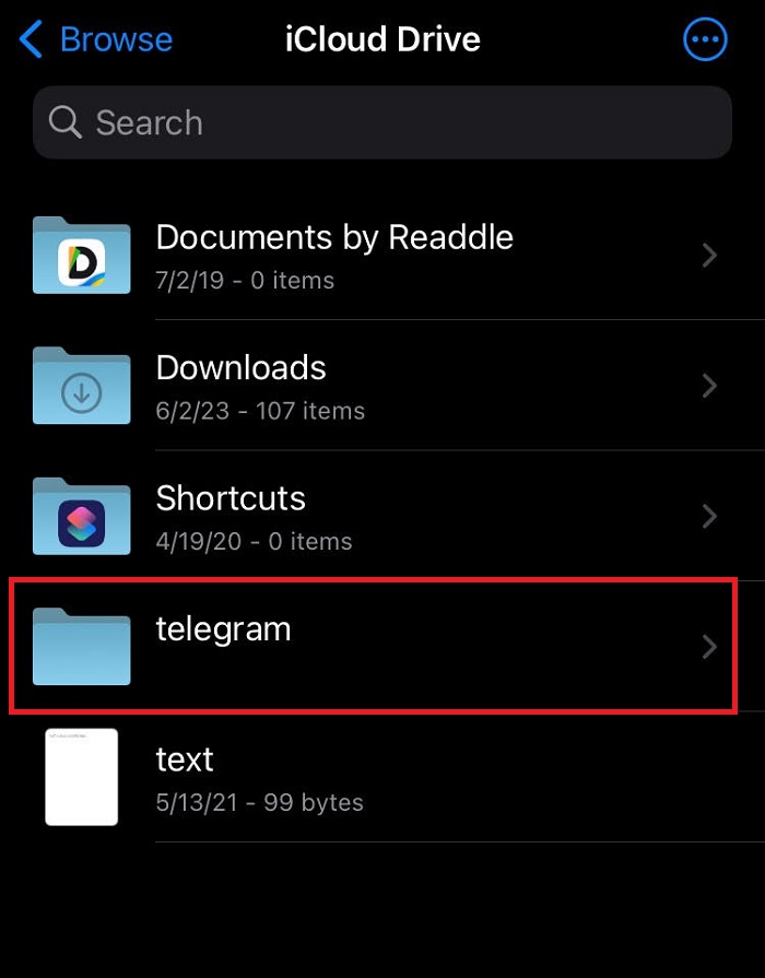 فولدر تلگرام در آیفون آپدیت 2023